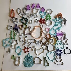 Vintage Cookie Cutters Lot of over 50 Aluminum & Plastic Various Shapes